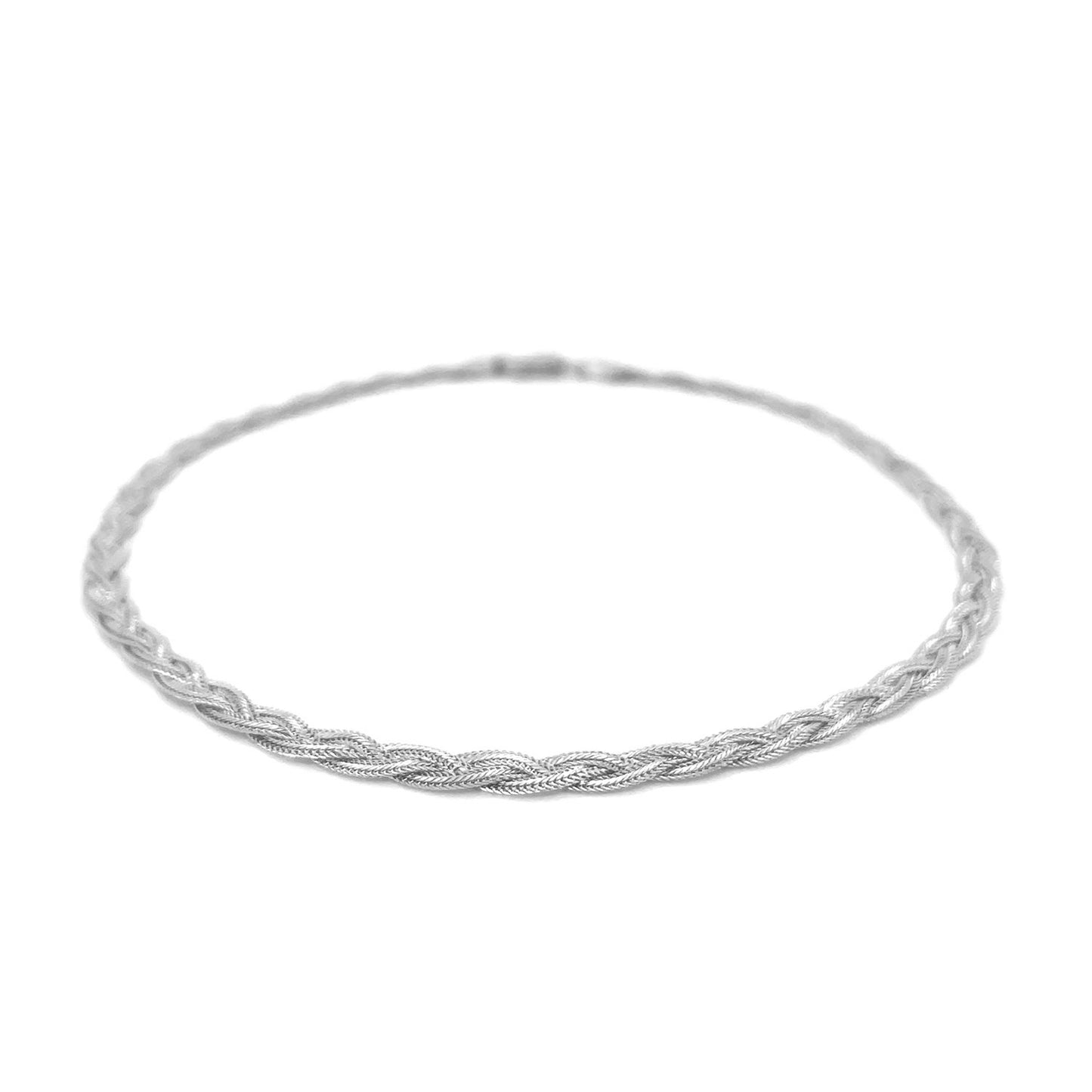 14k White Gold Braided Bracelet (3.50 mm)