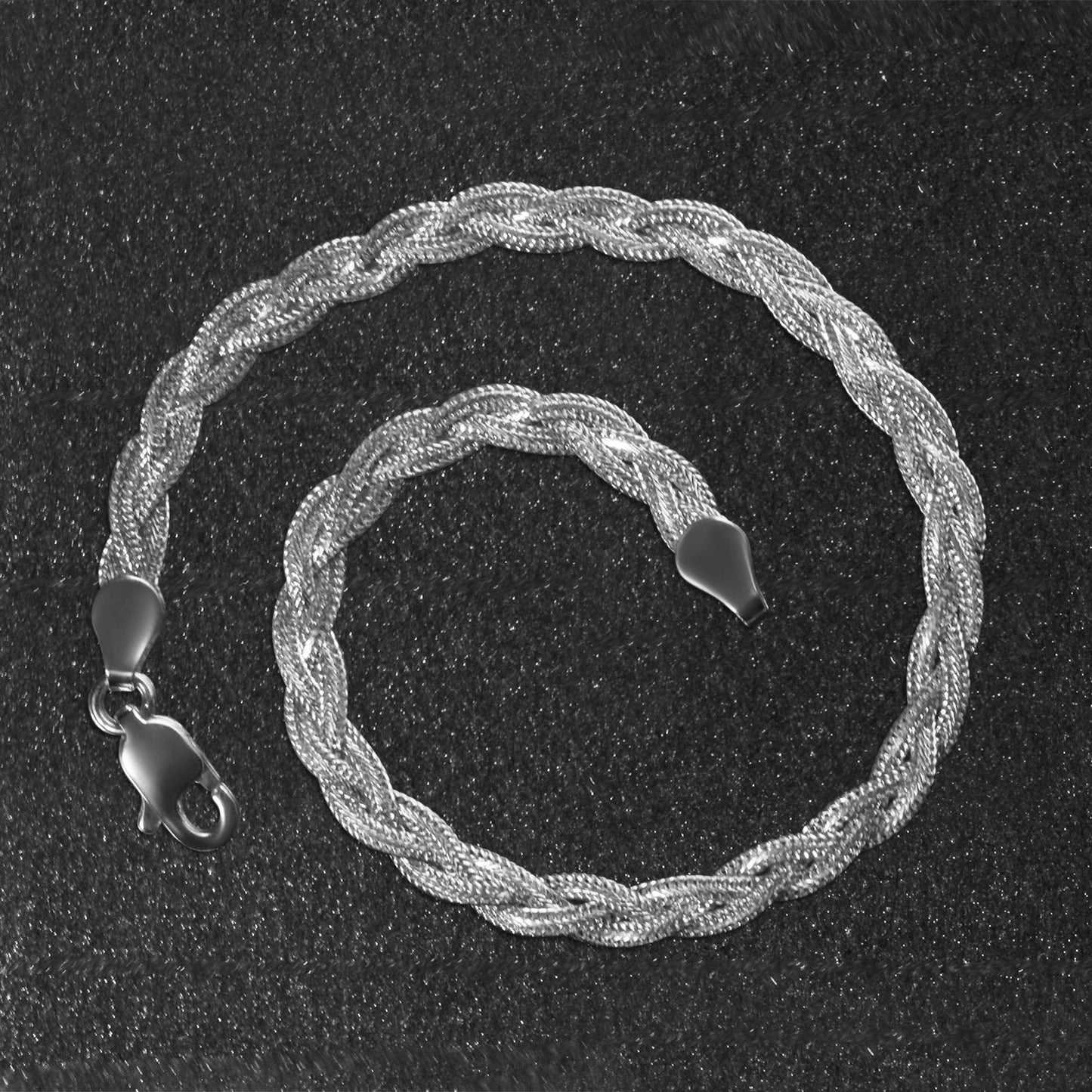 14k White Gold Braided Bracelet (3.50 mm)