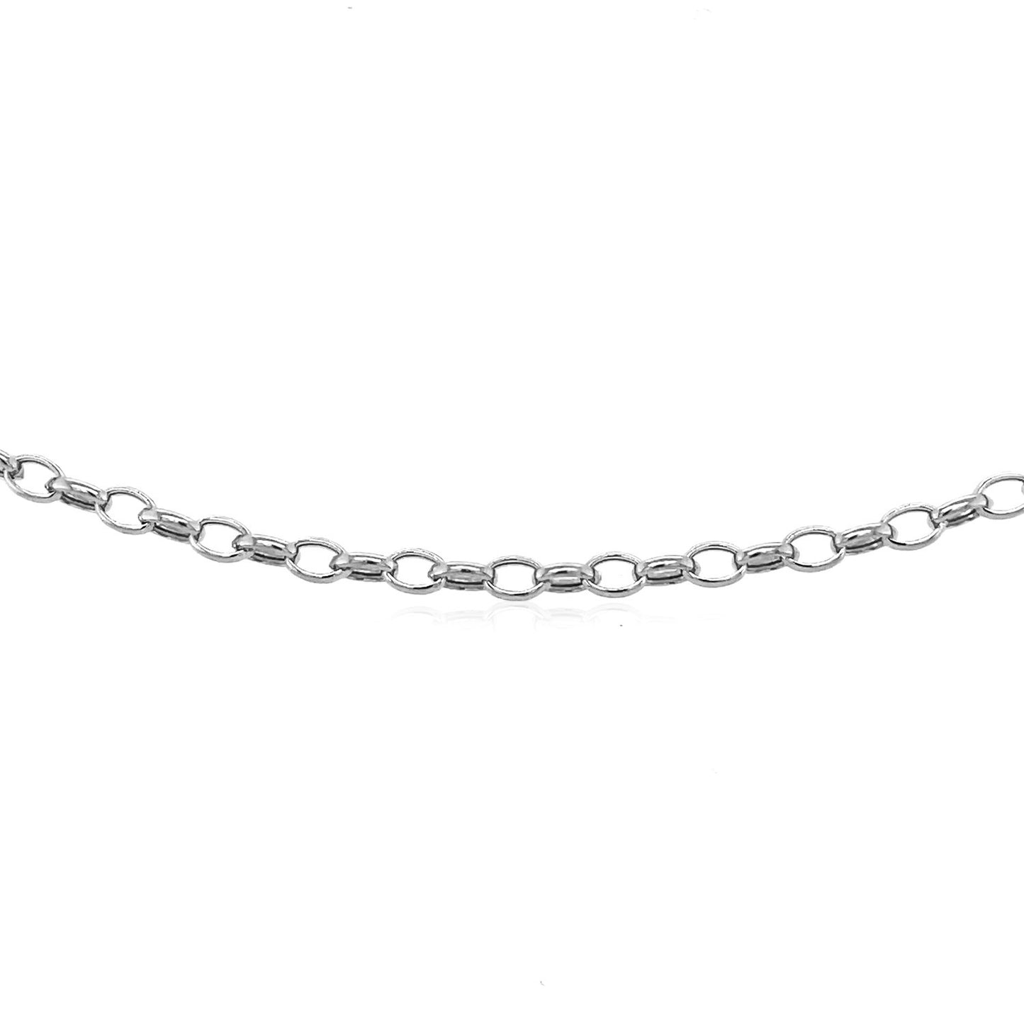 14k White Gold Oval Rolo Bracelet (3.20 mm)
