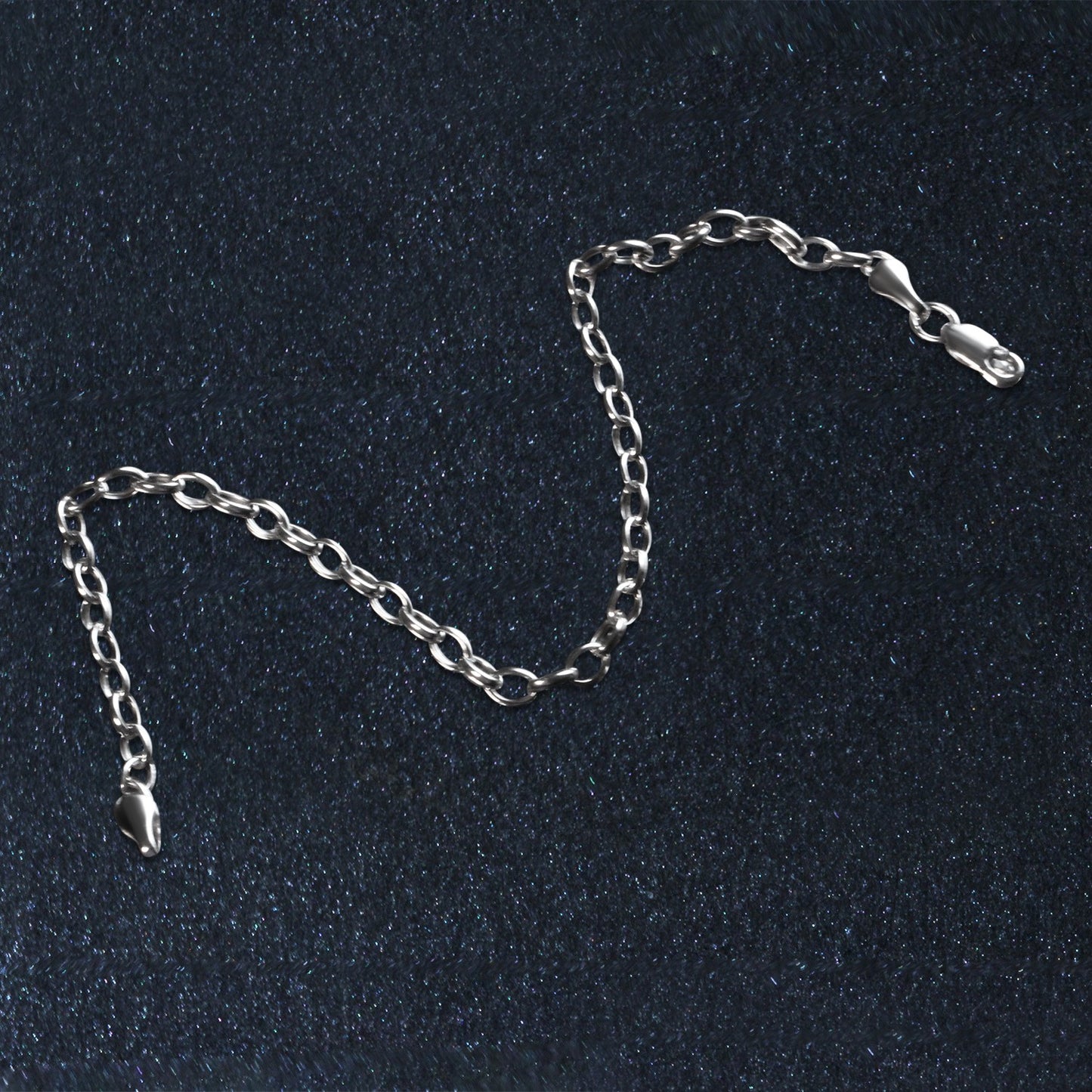 14k White Gold Oval Rolo Bracelet (3.20 mm)