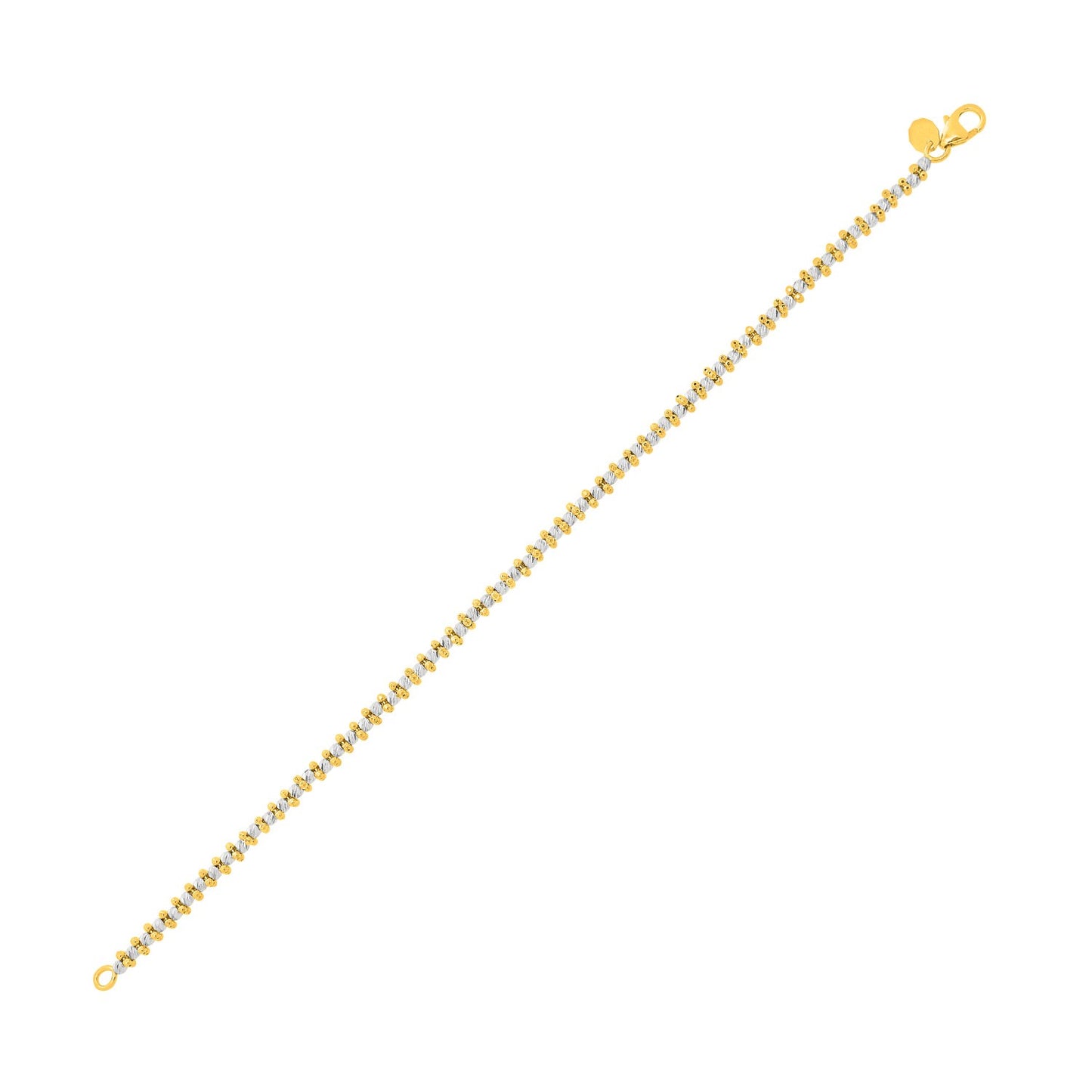 14K Two Tone Gold Pallina Bead Bracelet (2.60 mm)