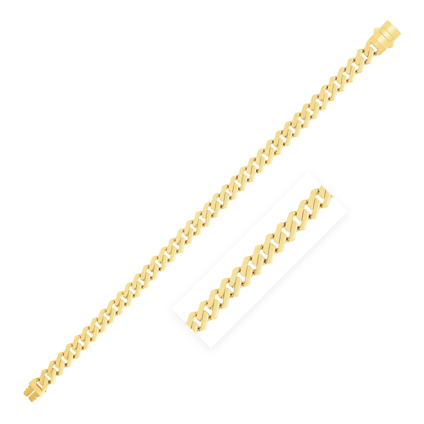 14k Yellow Gold High Polish Modern Lite Edge Bracelet (8.00 mm)