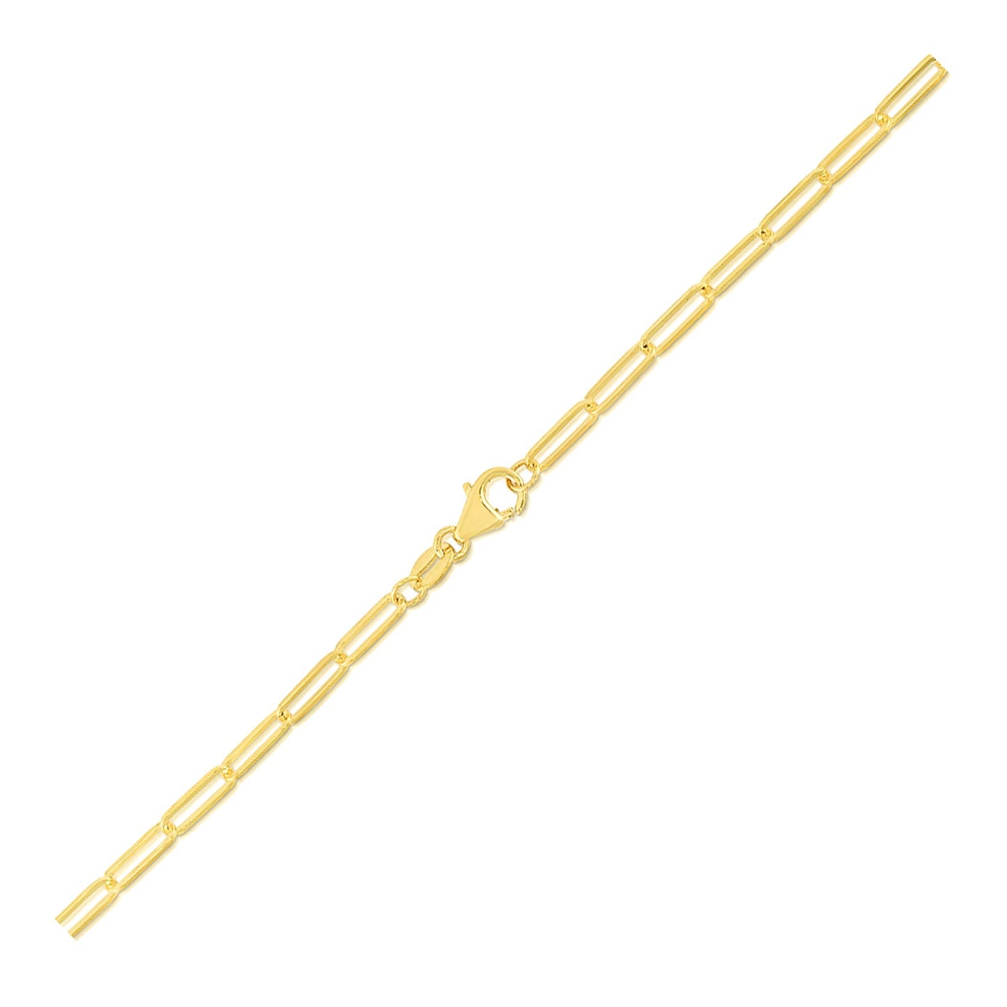 14K Yellow Gold Paperclip Bracelet (2.50 mm)